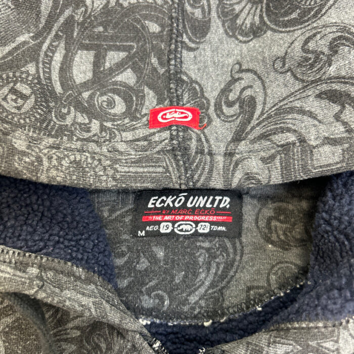 Ecko Zip Up Hoodie Grey (1)